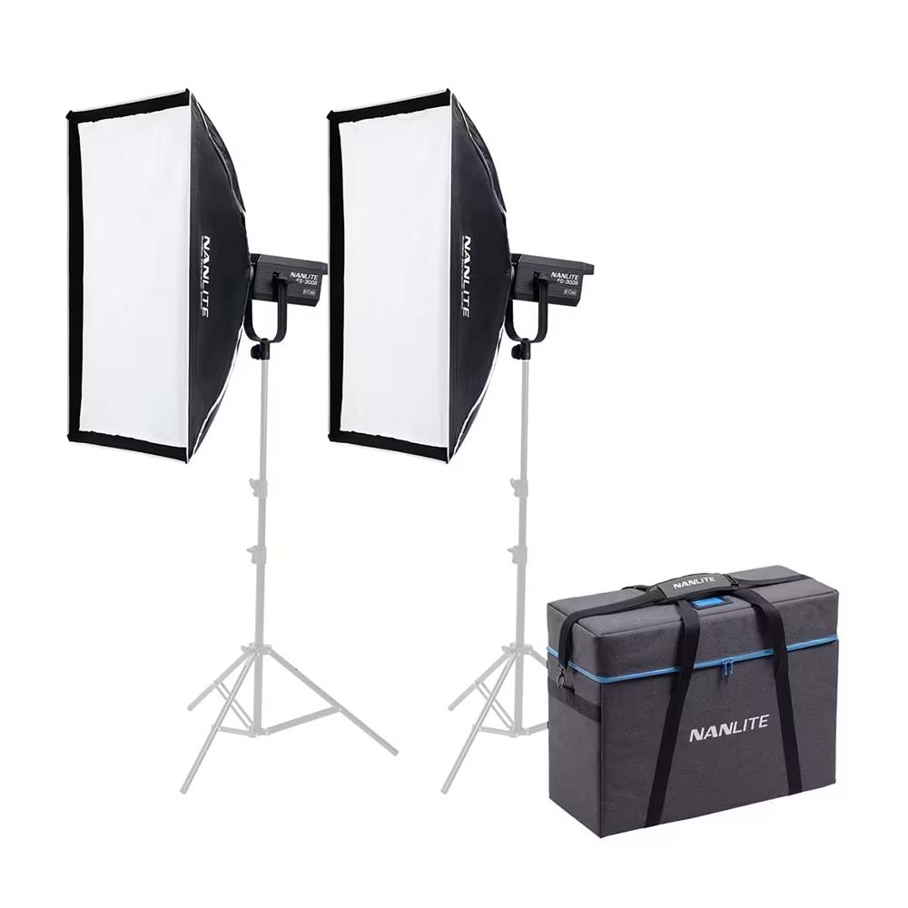 کیت نور نانلایت Nanlite FS-300B 2KIT همراه سافت باکس و پایه