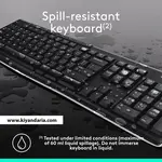 صفحه کلید و ماوس بی سیم Logitech MK270 عکس هنری از صفحه کلید نمای راست 