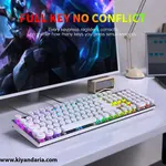 نمای کلی رایانه کیبورد بازی مکانیکی به سبک ماشین تحریر سیمی HUO JI E-Yooso Z-88